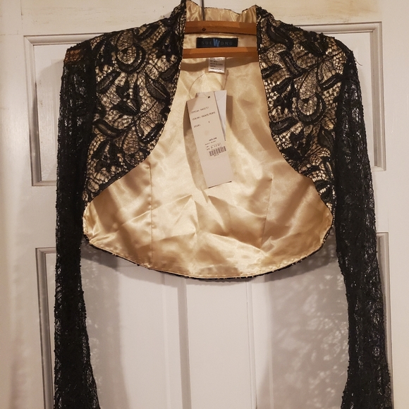 Sue Wong | Jackets & Coats | Black Lace And Sequin Bolero | Poshmark